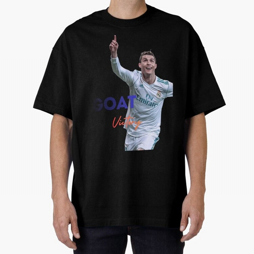 Goat CR7 MIndset Oversized T-Shirt Relive Global Football Passion for FIFA World Cup 2026 USA Canada Mexico, Celebrating Haaland, England, Game Day Rituals, Football Legends, Country Pride and the Road to the Final; Perfect for Supporters Who Want