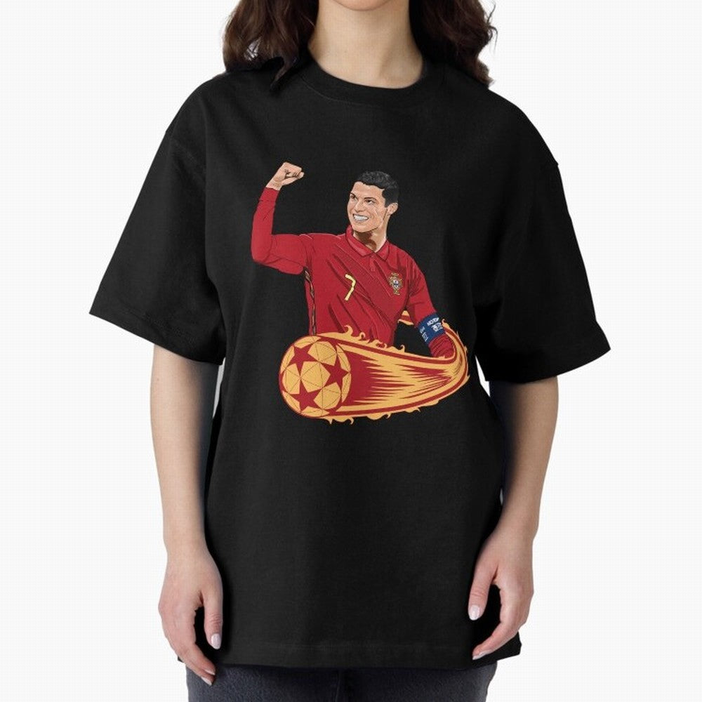 Cristiano Ronaldo drawing Oversized T-Shirt Join the Countdown to Match Day Hype around FIFA World Cup 2026, Neymar, Germany, Stadium Chants, National Pride, Trophy Dreams and Unforgettable Football Memories; Made for Collectors Who Enjoy Iconic