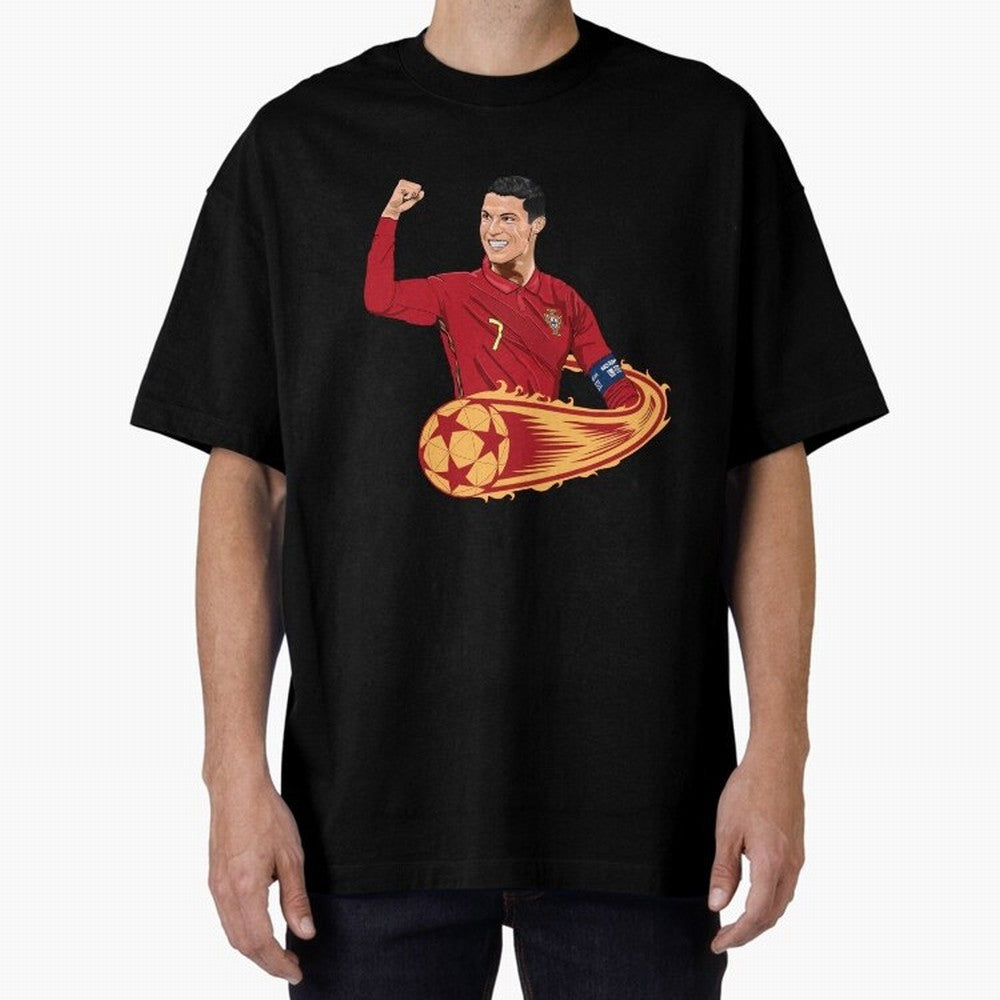 Cristiano Ronaldo drawing Oversized T-Shirt Join the Countdown to Match Day Hype around FIFA World Cup 2026, Neymar, Germany, Stadium Chants, National Pride, Trophy Dreams and Unforgettable Football Memories; Made for Collectors Who Enjoy Iconic
