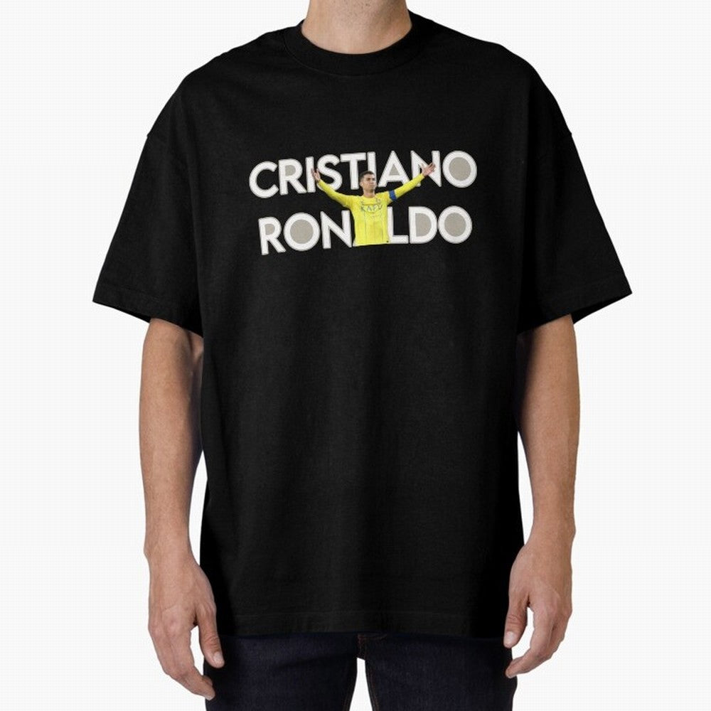 Cristiano Ronaldo Oversized T-Shirt Celebrate Fan Culture around Match Day Hype around FIFA World Cup 2026 Group Stage, Messi, Neymar and Mbappe, England, France and Netherlands, Football Passion, Legendary Performances, Festival Vibes and