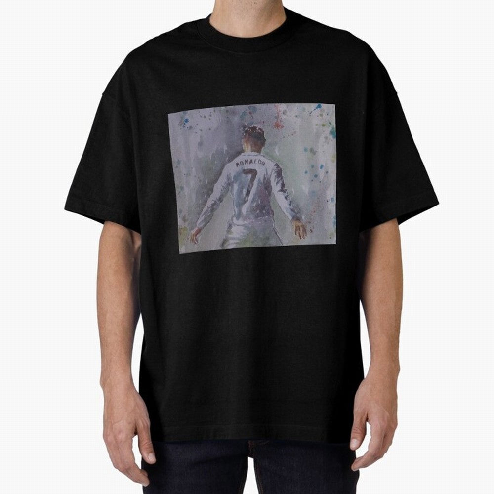 Cristiano Ronaldo - Portrait 2 Oversized T-Shirt Join the Countdown to FIFA World Cup 2026 Spirit, Filled with Portugal, Spain and Germany, Neymar, Haaland and Cristiano Ronaldo, Tournament Hype, Historic Matchups, Family Viewing Parties and Global