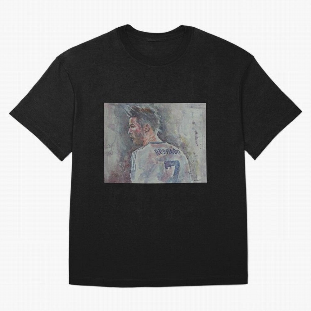 Cristiano Ronaldo - Portrait 1 Oversized T-Shirt Celebrate Unforgettable Nights in the FIFA World Cup 2026 USA Canada Mexico Journey through Messi, Neymar and Mbappe Highlights, England and Germany Pride, Football Festival Excitement, Trophy