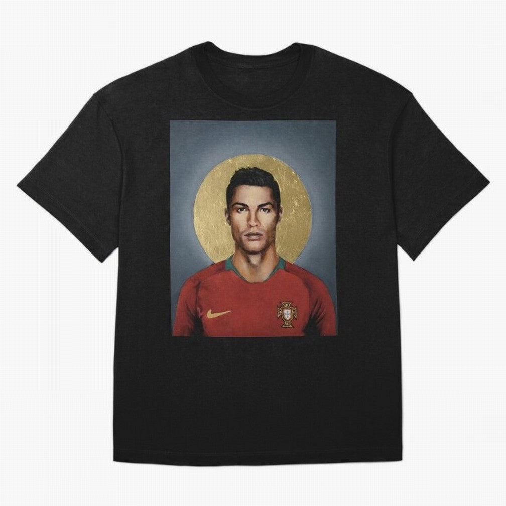 Cristiano Ronaldo CR7 Saint Portugal Football Legend Fan Art Oversized T-Shirt Turn Every Weekend Toward the FIFA World Cup 2026 Journey through Mbappe and Neymar Highlights, Portugal, Spain and Germany Pride, Game Day Rituals, Football Legends,