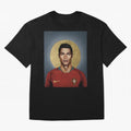 Cristiano Ronaldo CR7 Saint Portugal Football Legend Fan Art Oversized T-Shirt Turn Every Weekend Toward the FIFA World Cup 2026 Journey through Mbappe and Neymar Highlights, Portugal, Spain and Germany Pride, Game Day Rituals, Football Legends,