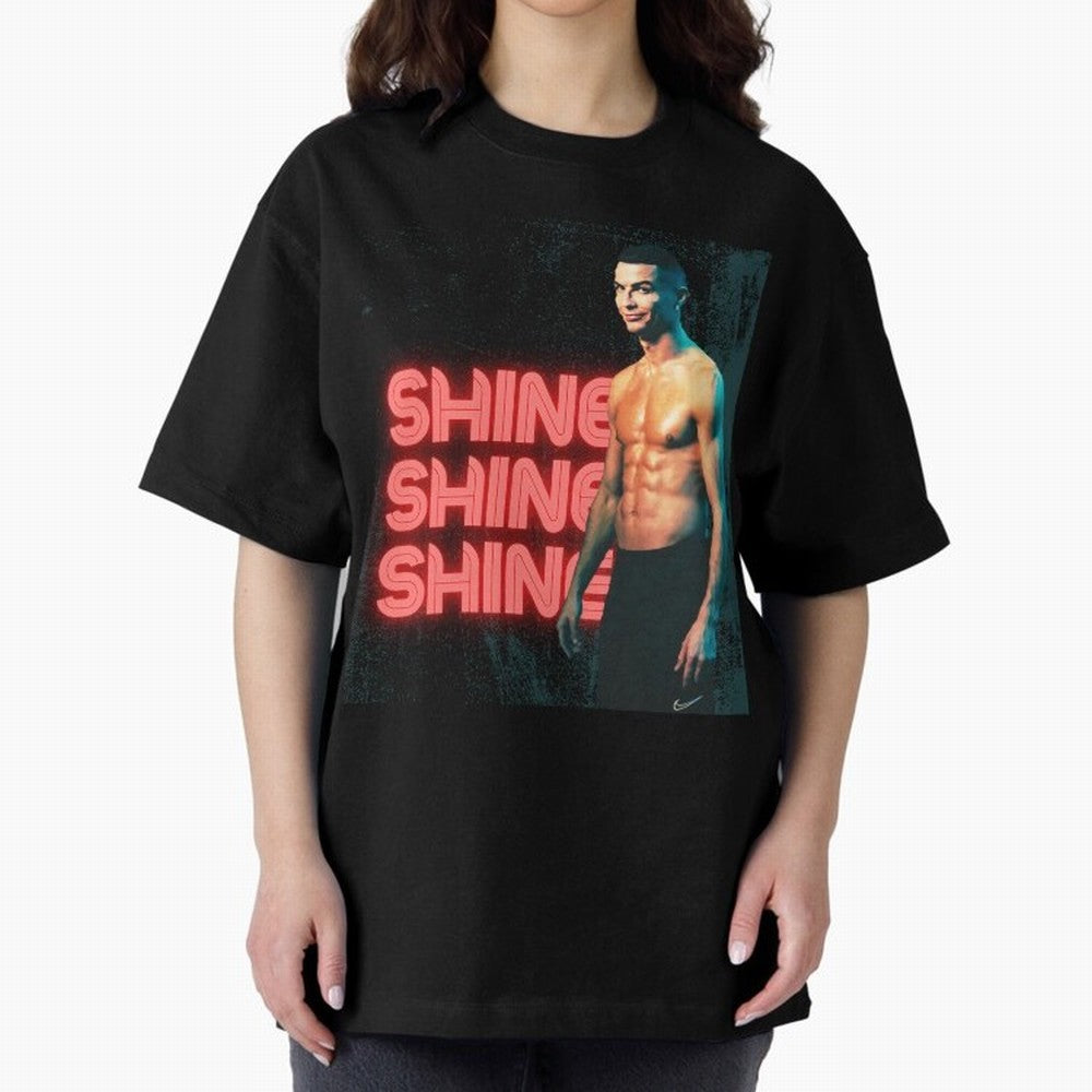 Cristiano Ronaldo Shine Oversized T-Shirt Bring Retro Soccer Energy to FIFA World Cup 2026 USA Canada Mexico Spirit, Driven by Spain and Netherlands, Haaland, Champion Mindset, Group Stage Buzz, Knockout Tension and Passionate Fan Culture; Made for