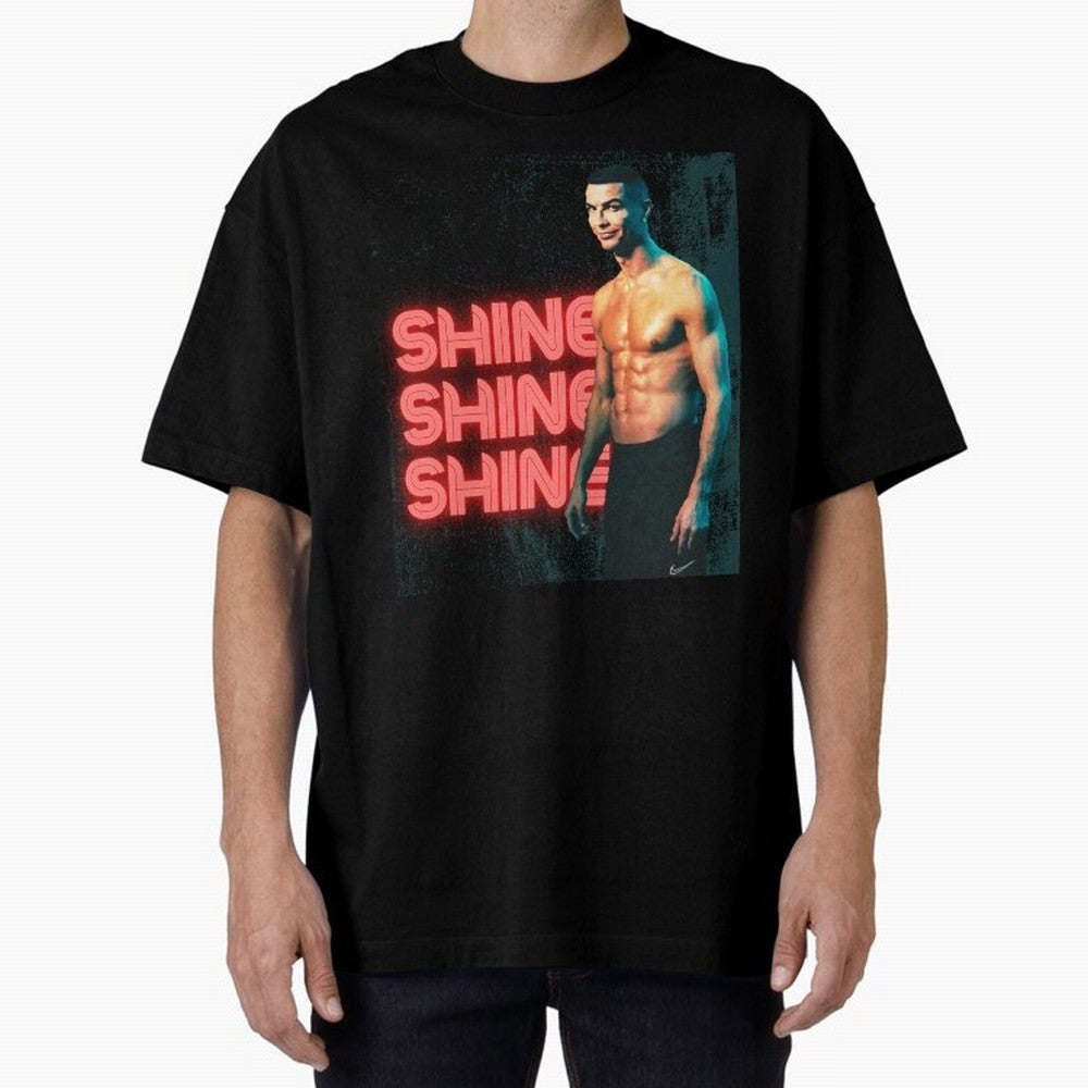 Cristiano Ronaldo Shine Oversized T-Shirt Bring Retro Soccer Energy to FIFA World Cup 2026 USA Canada Mexico Spirit, Driven by Spain and Netherlands, Haaland, Champion Mindset, Group Stage Buzz, Knockout Tension and Passionate Fan Culture; Made for
