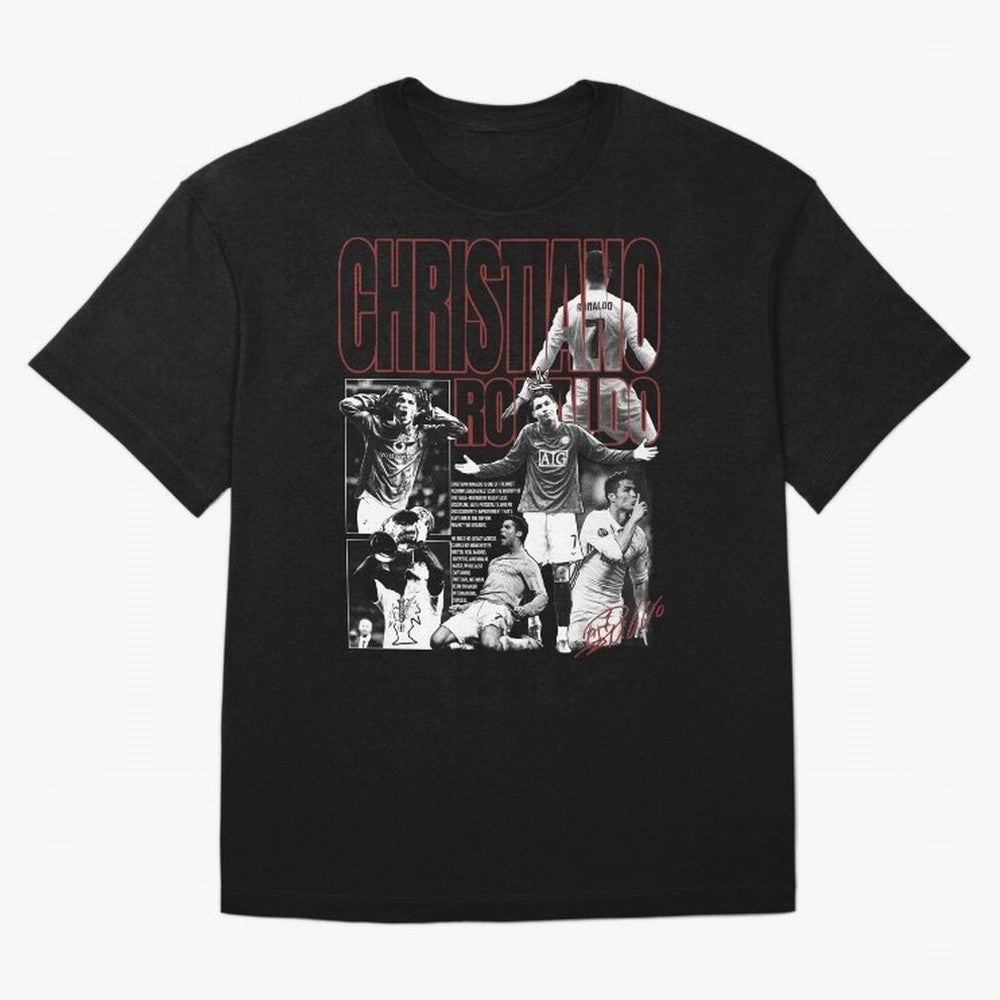 Cristiano Ronaldo Vintage Graphic Oversized T-Shirt Show Fan Pride Across FIFA World Cup 2026 Group Stage Spirit, Driven by Argentina, Messi, Sports Nostalgia, International Competition, Famous Players and Unforgettable Victories; Perfect for Fans,