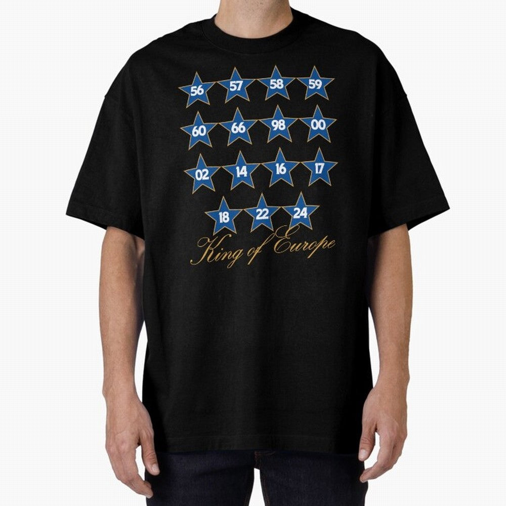 Real Madrid European Cups Oversized T-Shirt Join the Countdown to FIFA World Cup 2026 Made for Neymar, England and Germany Energy, Tournament Hype, Historic Matchups, Family Viewing Parties and Global Sports Pride; Great for Supporters Who Love