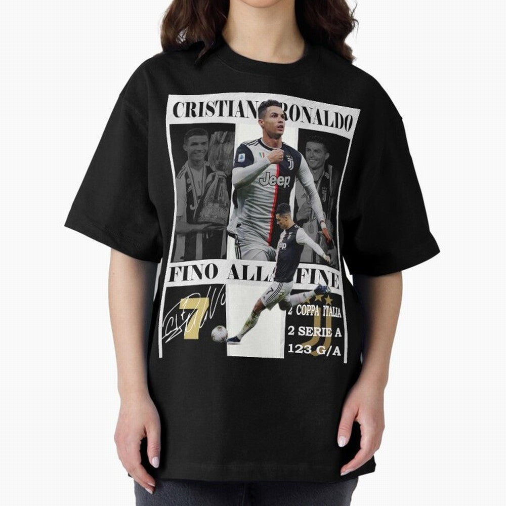 Cristiano Ronaldo Juventus Poster - Iconic CR7 Turin Fan Art Print Oversized T-Shirt Bring the FIFA World Cup 2026 USA Canada Mexico Journey through Neymar, Haaland and Cristiano Ronaldo Highlights, France and Portugal Pride, Football Festival