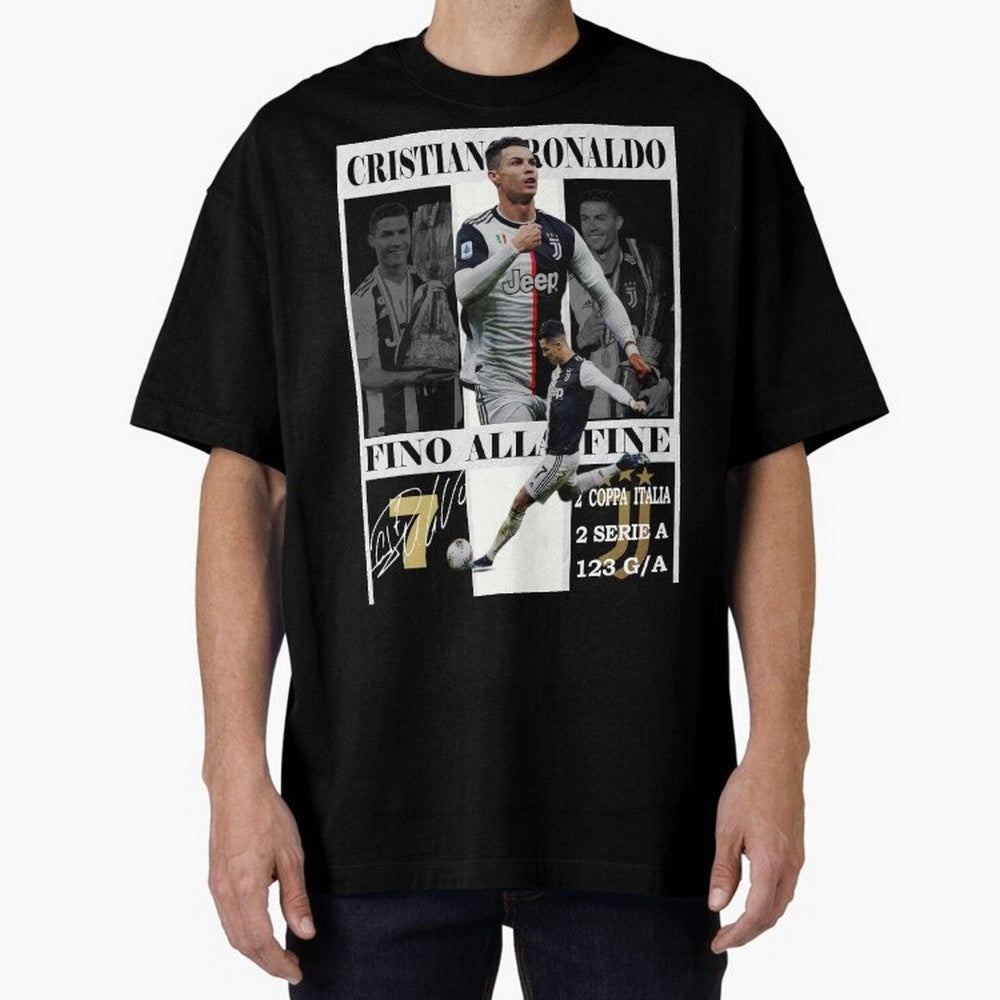 Cristiano Ronaldo Juventus Poster - Iconic CR7 Turin Fan Art Print Oversized T-Shirt Bring the FIFA World Cup 2026 USA Canada Mexico Journey through Neymar, Haaland and Cristiano Ronaldo Highlights, France and Portugal Pride, Football Festival