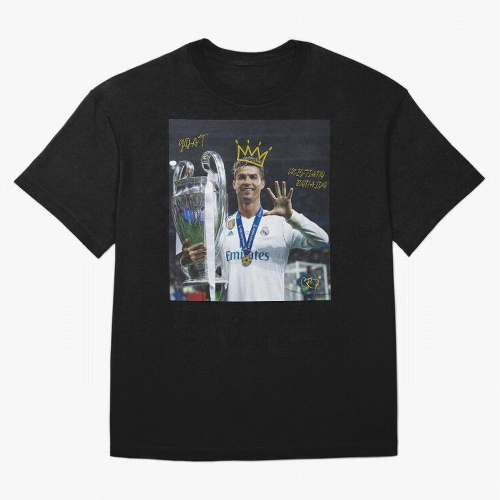Cristiano Ronaldo- GOAT Oversized T-Shirt Join Global Football Passion for FIFA World Cup 2026 Group Stage, Centered on Messi and Cristiano Ronaldo, England, Football Festival Excitement, Trophy Ambitions, Country Rivalries and Star Player Buzz;