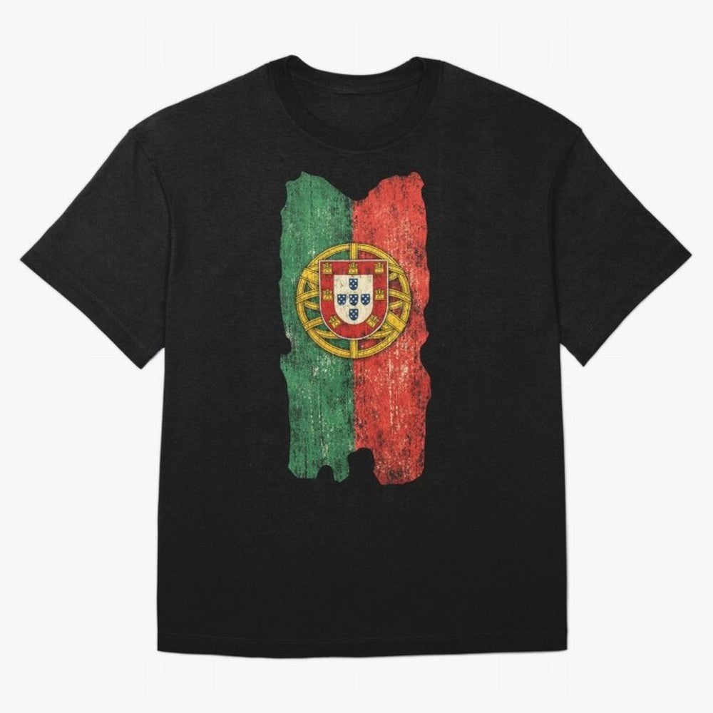 Vintage Portugal Flag Soccer Fan Design Oversized T-Shirt Treasure FIFA World Cup 2026 for Fans of Mbappe and Neymar and Spain, Bringing Football History, Final Match Energy, Crowd Noise and Once in a Lifetime Moments; Great for Watch Parties,