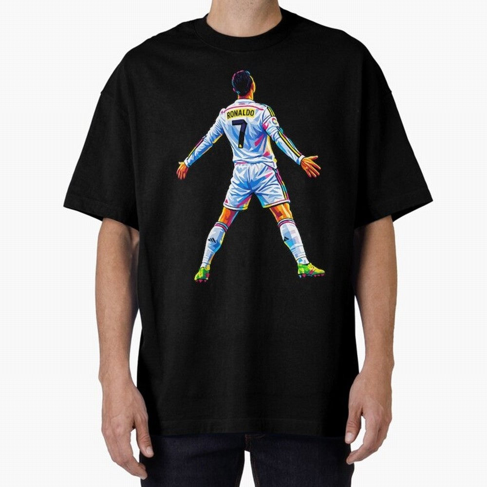 The GOAT Ronaldo Oversized T-Shirt Follow Every Goal of FIFA World Cup 2026 USA Canada Mexico Built around Haaland, Brazil Energy, Match Day Excitement, Supporter Culture, Golden Goals and Global Football Passion; Ideal for Passionate Fans Who Love