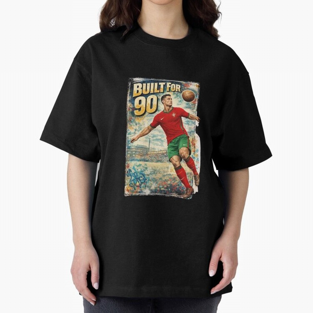 Built For 90 ¨C Vintage Football Streetwear Poster Oversized T-Shirt Get Ready for FIFA World Cup 2026 Group Stage for Fans of Mbappe and Neymar and England, France and Netherlands, Bringing Football History, Final Match Energy, Crowd Noise and