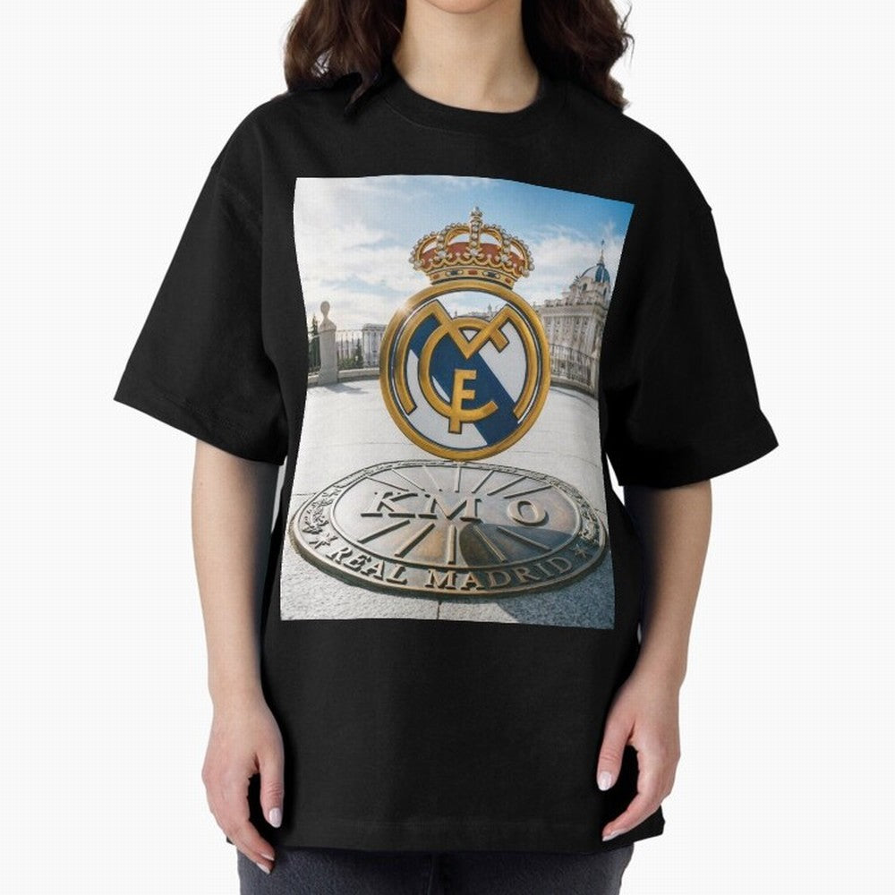 Madrid Futbol km0 Oversized T-Shirt Show Your Love for the FIFA World Cup 2026 USA Canada Mexico Journey through Neymar, Haaland and Cristiano Ronaldo Highlights, Portugal Pride, Stadium Chants, National Pride, Trophy Dreams and Unforgettable