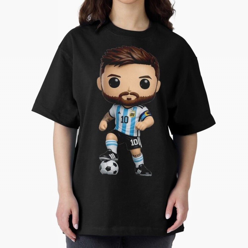 Lionel Messi Figurine Oversized T-Shirt Celebrate the Biggest Stage of Match Day Hype around FIFA World Cup 2026, CR7, Argentina, Supporter Pride, Iconic Celebrations, Legendary Names and Global Match Day Energy; Built for Supporters Chasing Trophy