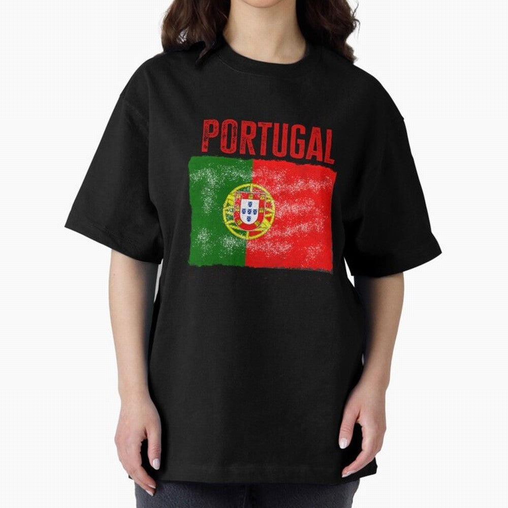 Portugal Oversized T-Shirt Experience Global Football Passion for FIFA World Cup 2026 USA Canada Mexico, Driven by Mbappe and Neymar, Spain and Netherlands, Match Day Excitement, Supporter Culture, Golden Goals and Global Football Passion; Ideal