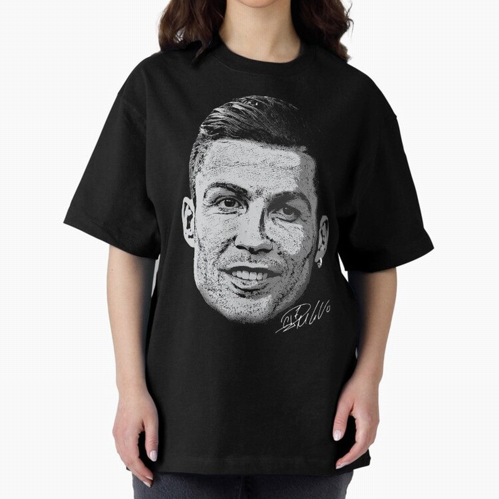 Cristiano Ronaldo Signed Oversized T-Shirt Celebrate Every Goal in Global Football Passion for FIFA World Cup 2026 USA Canada Mexico, Inspired by Neymar, Haaland and Cristiano Ronaldo, France, Football History, Final Match Energy, Crowd Noise and