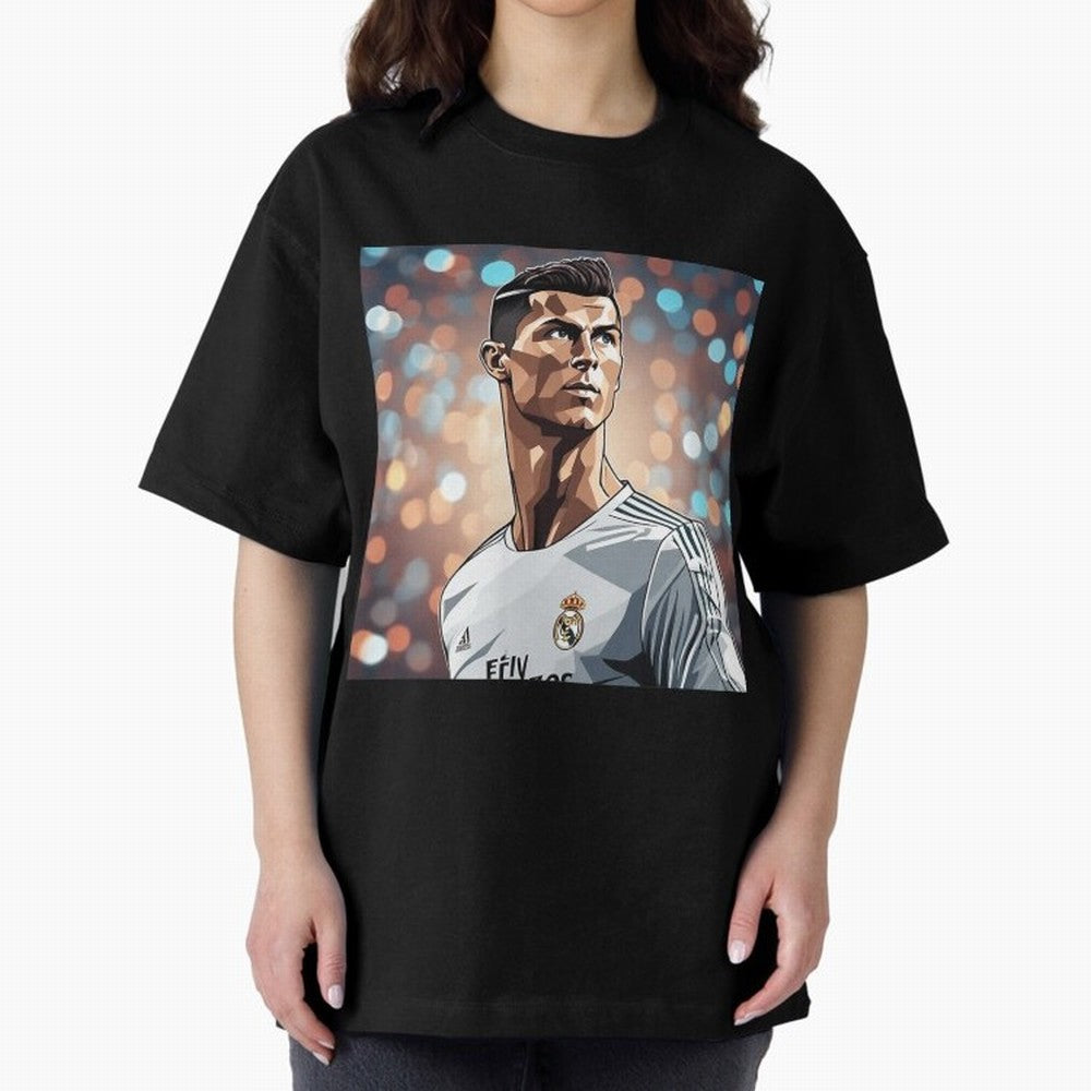 Ronaldo Cr7 Cristiano The Goat Artwork Futbol Soccer Oversized T-Shirt Show Championship Spirit for Match Day Hype around FIFA World Cup 2026, Messi, CR7 and Mbappe, Germany, Classic Soccer Heritage, Championship Pressure, Fan Loyalty and