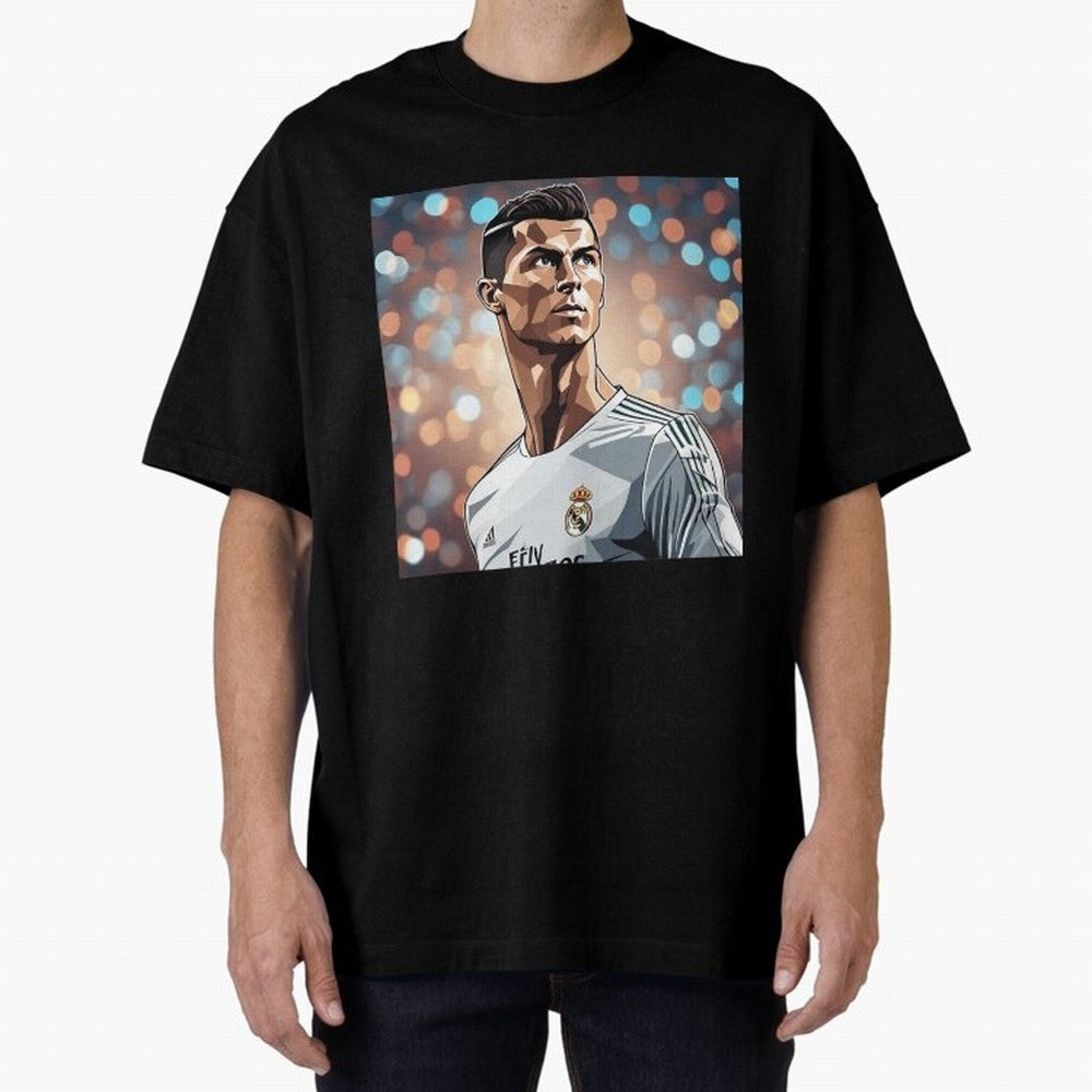 Ronaldo Cr7 Cristiano The Goat Artwork Futbol Soccer Oversized T-Shirt Show Championship Spirit for Match Day Hype around FIFA World Cup 2026, Messi, CR7 and Mbappe, Germany, Classic Soccer Heritage, Championship Pressure, Fan Loyalty and