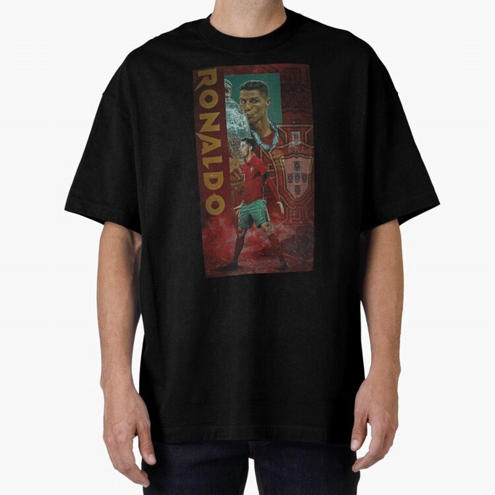 Cristiano Ronaldo Oversized T-Shirt Mark Global Football Passion for FIFA World Cup 2026 USA Canada Mexico, Built around Haaland, France and Portugal, Goal Celebration Energy, Supporter Heritage, Football Icons and Worldwide Tournament Joy; Ideal