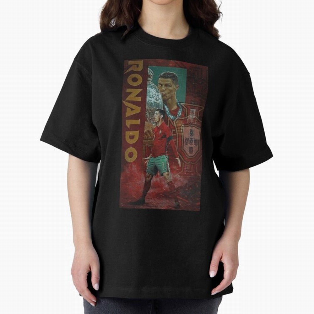 Cristiano Ronaldo Oversized T-Shirt Mark Global Football Passion for FIFA World Cup 2026 USA Canada Mexico, Built around Haaland, France and Portugal, Goal Celebration Energy, Supporter Heritage, Football Icons and Worldwide Tournament Joy; Ideal