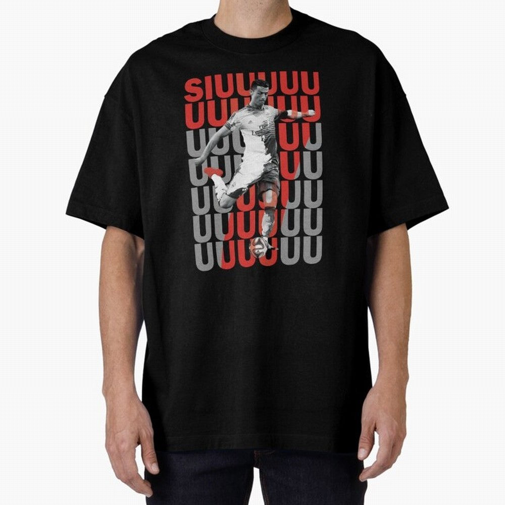 Siuuuuuu Cristiano Ronaldo Oversized T-Shirt Celebrate Golden Goal Energy in FIFA World Cup 2026 USA Canada Mexico for Fans of Haaland and Mbappe and Brazil, Portugal and Argentina, Bringing Sports Nostalgia, International Competition, Famous