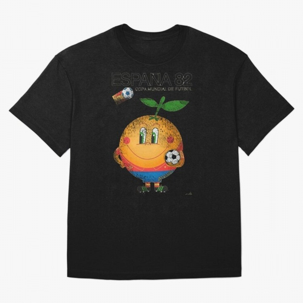 Espana 82 Oversized T-Shirt Honor Football Greatness during Global Football Passion for FIFA World Cup 2026 Group Stage, Capturing Mbappe, France and Portugal, Global Supporter Spirit, Legendary Goals, National Colors and Tournament Celebration;