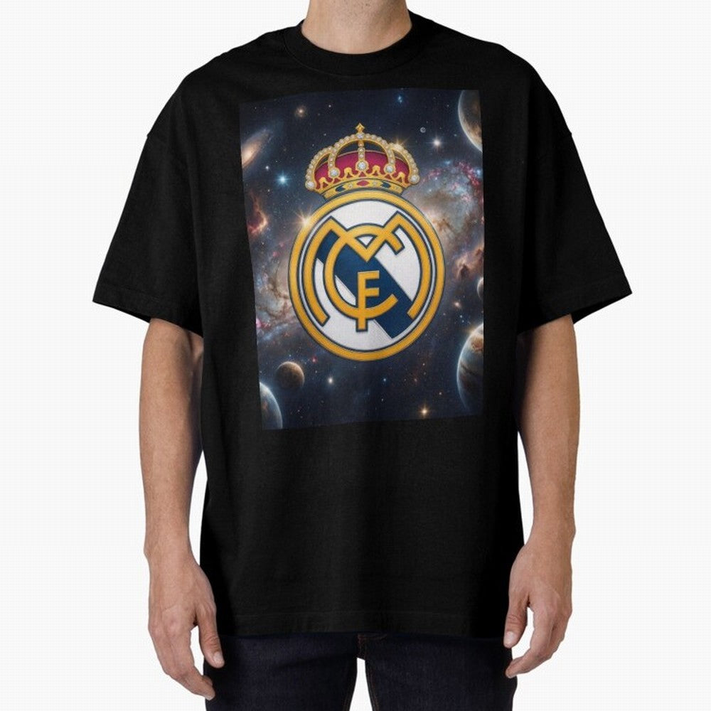 La Galaxia del Real Madrid Oversized T-Shirt Support FIFA World Cup 2026 USA Canada Mexico Spirit, Filled with France and Portugal, CR7, Global Supporter Spirit, Legendary Goals, National Colors and Tournament Celebration; Perfect for Supporters