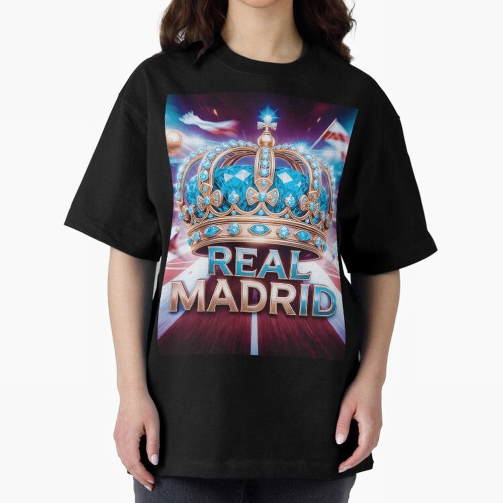 Real Madrid Oversized T-Shirt Refresh FIFA World Cup 2026 Group Stage Spirit, Filled with England, Cristiano Ronaldo, Haaland and CR7, Sports Nostalgia, International Competition, Famous Players and Unforgettable Victories; Perfect for Fans,