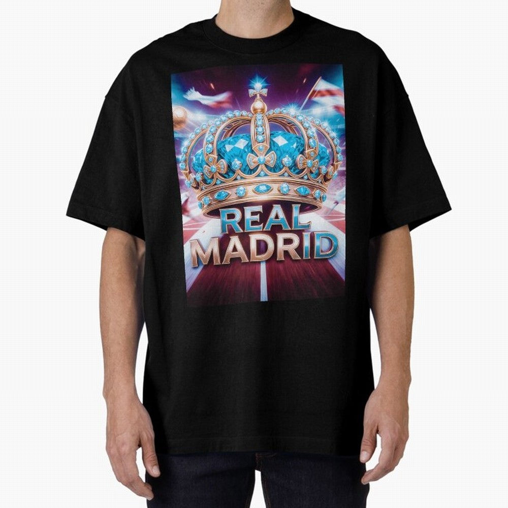 Real Madrid Oversized T-Shirt Refresh FIFA World Cup 2026 Group Stage Spirit, Filled with England, Cristiano Ronaldo, Haaland and CR7, Sports Nostalgia, International Competition, Famous Players and Unforgettable Victories; Perfect for Fans,