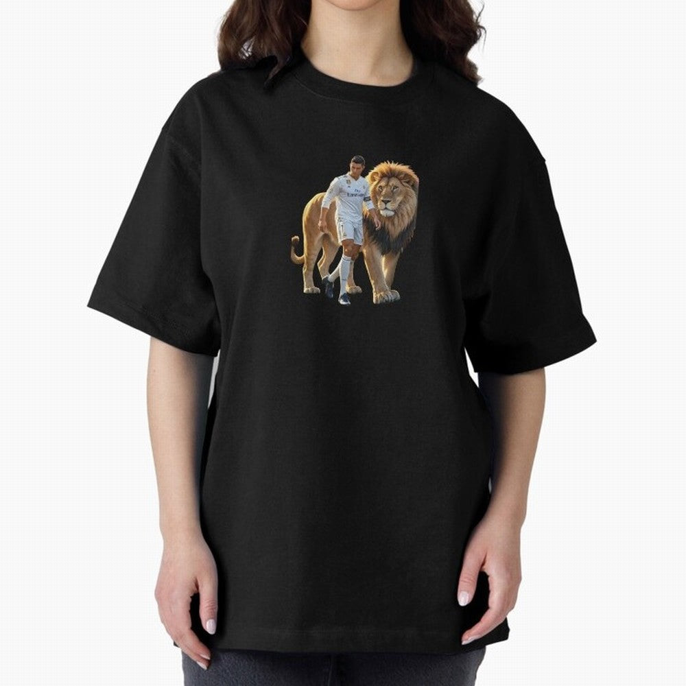 Christiano Ronaldo lion Oversized T-Shirt Bring Global Tournament Vibes to Match Day Hype around FIFA World Cup 2026, CR7 and Messi, Germany, Tournament Hype, Historic Matchups, Family Viewing Parties and Global Sports Pride; Perfect for Fans,