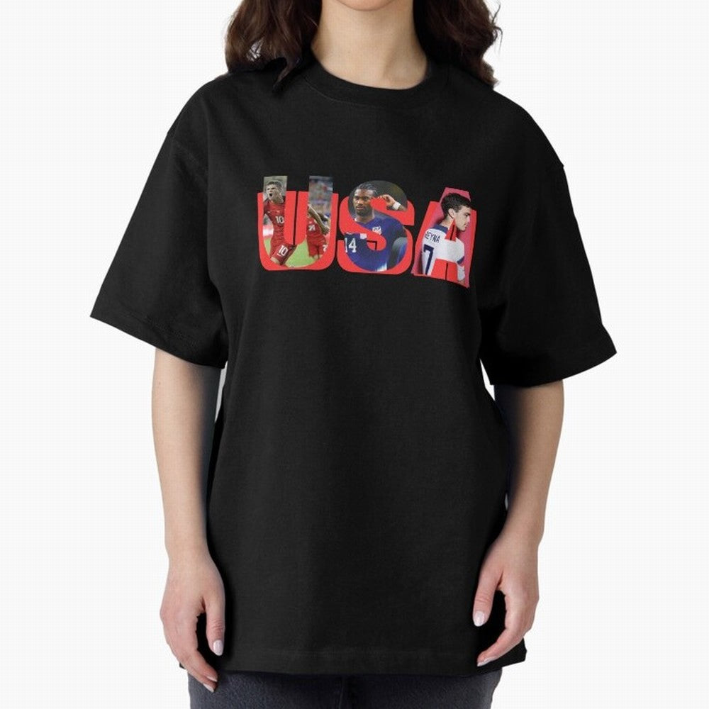 USA Soccer Cristian Pulisic, Haji Wright, Gio Reyna Oversized T-Shirt Support Iconic Players in the FIFA World Cup 2026 Group Stage Journey through Cristiano Ronaldo, Haaland and CR7 Highlights, Argentina Pride, Football Passion, Legendary