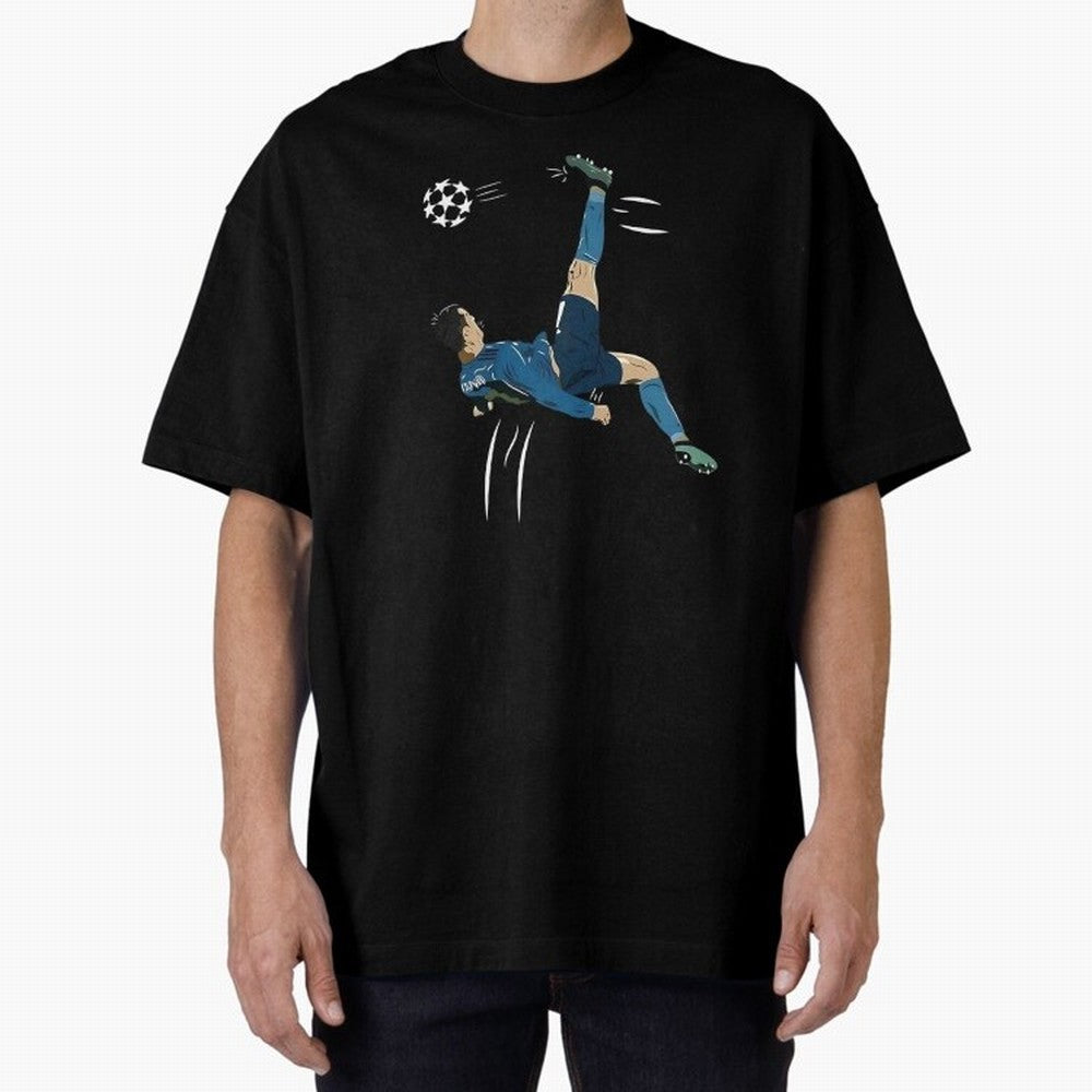 Cristiano Ronaldo Bicycle Kick Oversized T-Shirt Live for the Drama of Match Day Hype around FIFA World Cup 2026 Group Stage, Neymar, Argentina, France and Brazil, Tournament Hype, Historic Matchups, Family Viewing Parties and Global Sports Pride;