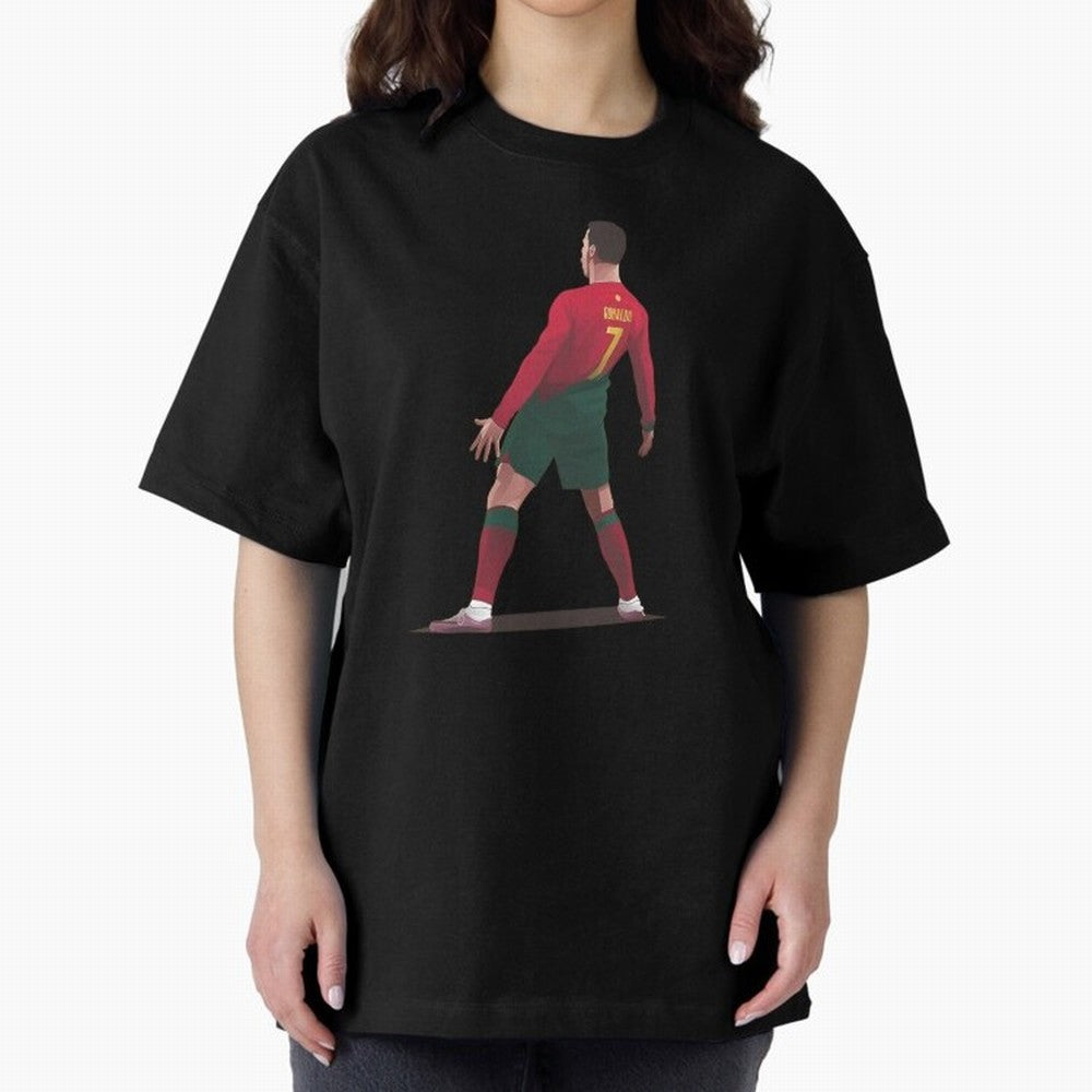 CR7 Celebration Pose Oversized T-Shirt Celebrate Every Goal in Global Football Passion for FIFA World Cup 2026, Celebrating Mbappe and Neymar, Germany, Game Day Rituals, Football Legends, Country Pride and the Road to the Final; Great for