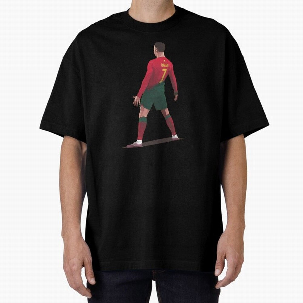 CR7 Celebration Pose Oversized T-Shirt Celebrate Every Goal in Global Football Passion for FIFA World Cup 2026, Celebrating Mbappe and Neymar, Germany, Game Day Rituals, Football Legends, Country Pride and the Road to the Final; Great for