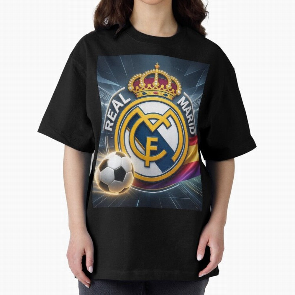Pelot¨®n Real Madrid Oversized T-Shirt Experience the Global Stage of FIFA World Cup 2026 USA Canada Mexico for Fans of Messi and Argentina and Brazil, Bringing Goal Celebration Energy, Supporter Heritage, Football Icons and Worldwide Tournament