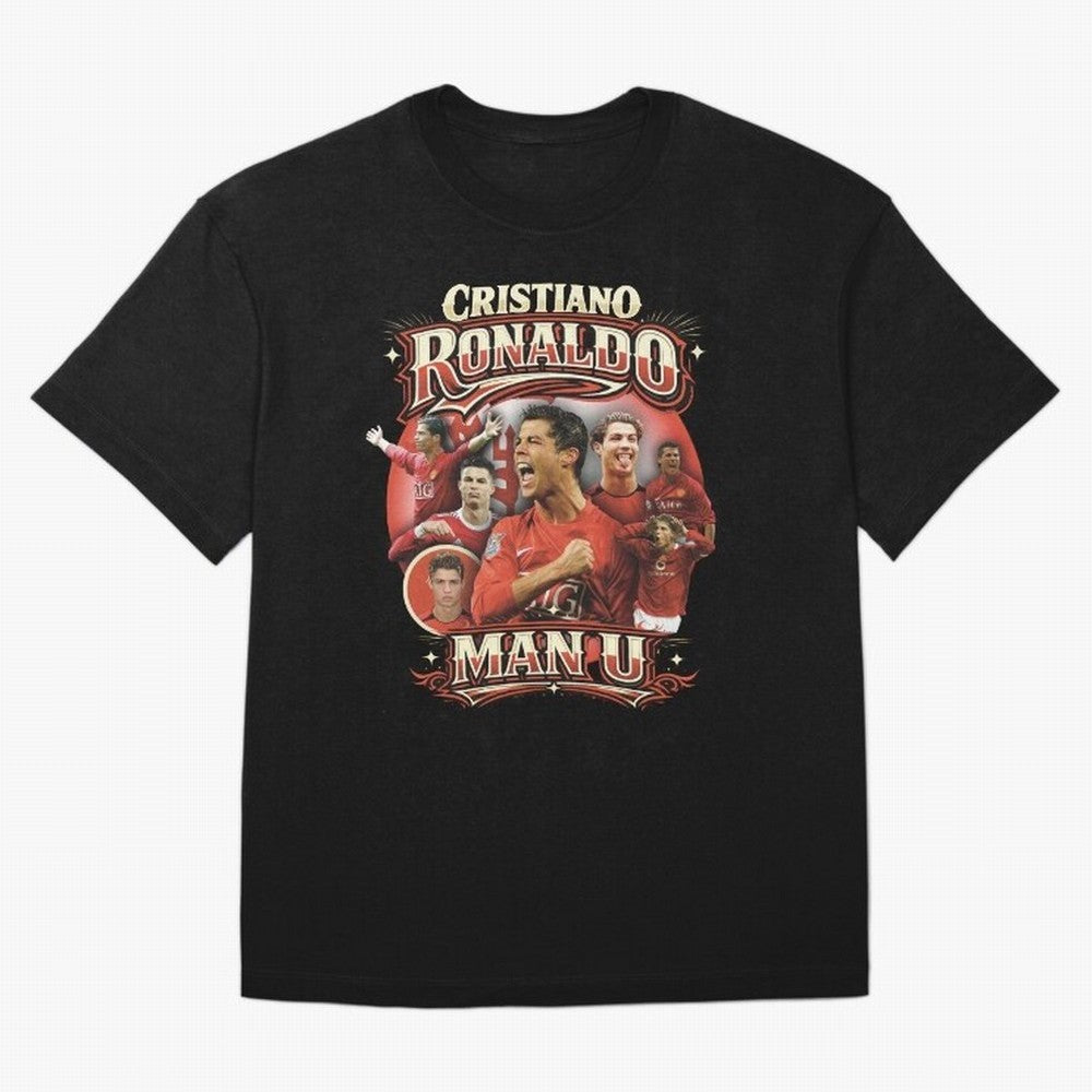 Cristiano Ronaldo Manchester United Oversized T-Shirt Get Ready for Global Football Passion for FIFA World Cup 2026 USA Canada Mexico, Capturing Messi and Cristiano Ronaldo, Argentina, Vintage Soccer Flavor, Modern Football Stars, National Flags