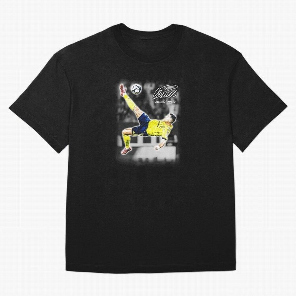 Cristiano Ronaldo Bicycle Kick Oversized T-Shirt Join FIFA World Cup 2026 Group Stage Highlighting Messi, Portugal, Spain and Germany Energy, Fan Favorite Moments, National Team Passion, Big Match Drama and Soccer History; Perfect for Supporters