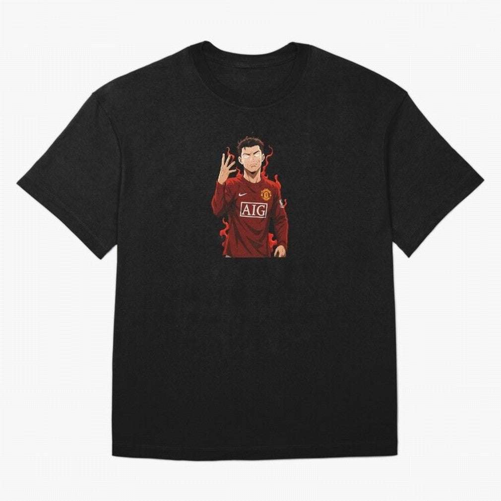 Cristiano Ronaldo Anime Art Blue Lock Inspired Football Legend Oversized T-Shirt Turn Every Weekend Toward Global Football Passion for FIFA World Cup 2026 Group Stage, Centered on Haaland and Mbappe, France, Stadium Chants, National Pride, Trophy