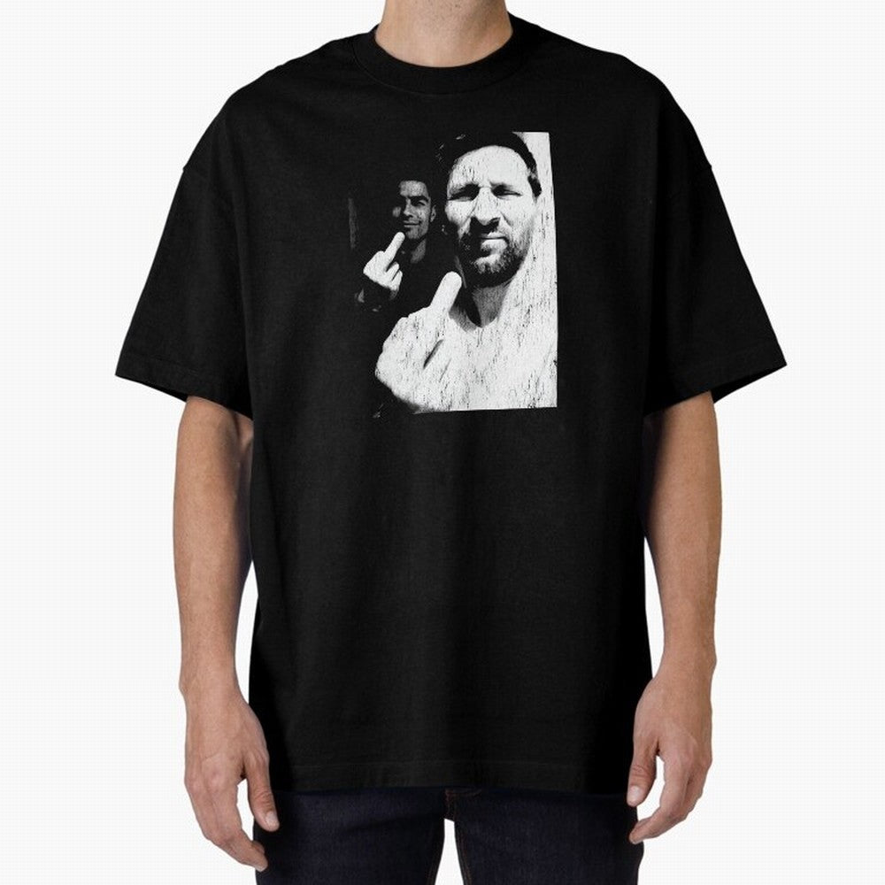 Cristiano Ronaldo & Messi Vintage Oversized T-Shirt Show Match Day Excitement for FIFA World Cup 2026 for Fans of Mbappe and Neymar and Argentina, Bringing Stadium Memories, Football Loyalty, International Chants and Championship Tradition; Ideal