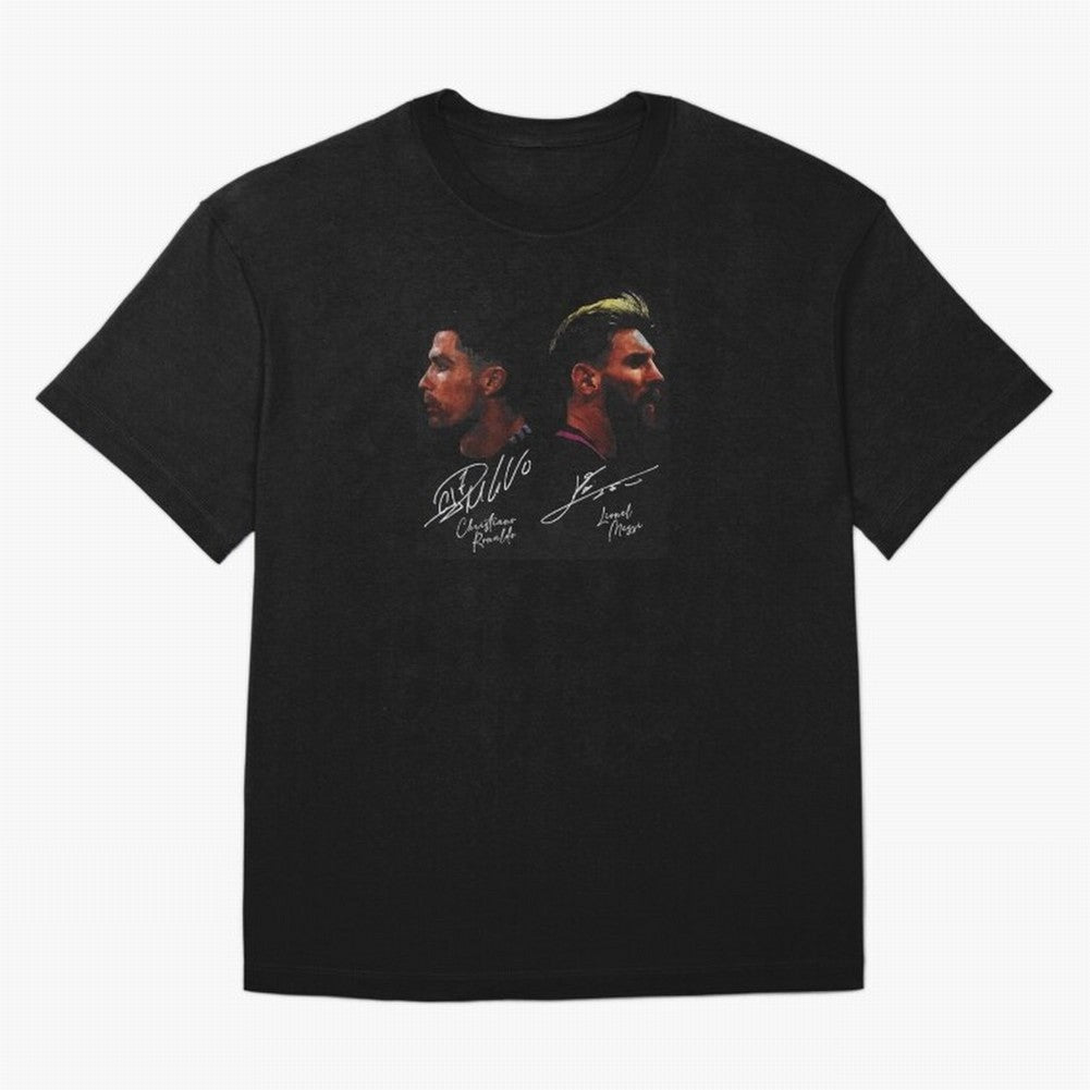 Cristiano Ronaldo & Lionel Messi Signature Oversized T-Shirt Make Every Kick Count in FIFA World Cup 2026 Group Stage Spirit, Connected to France, Cristiano Ronaldo, Haaland and CR7, Supporter Pride, Iconic Celebrations, Legendary Names and Global