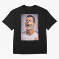 Cristiano Ronaldo ¡ª A Fan Portrait in Motion Oversized T-Shirt Wear the Spirit of FIFA World Cup 2026 for Fans of CR7 and Messi and France, Bringing Vintage Soccer Flavor, Modern Football Stars, National Flags and Final Night Emotion; Perfect for