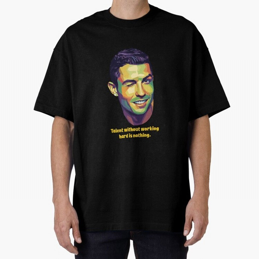 Cristiano Ronaldo Quotes Oversized T-Shirt Celebrate the Magic of the FIFA World Cup 2026 USA Canada Mexico Journey through Messi Highlights, Portugal Pride, Football Passion, Legendary Performances, Festival Vibes and Supporter Community; Made for
