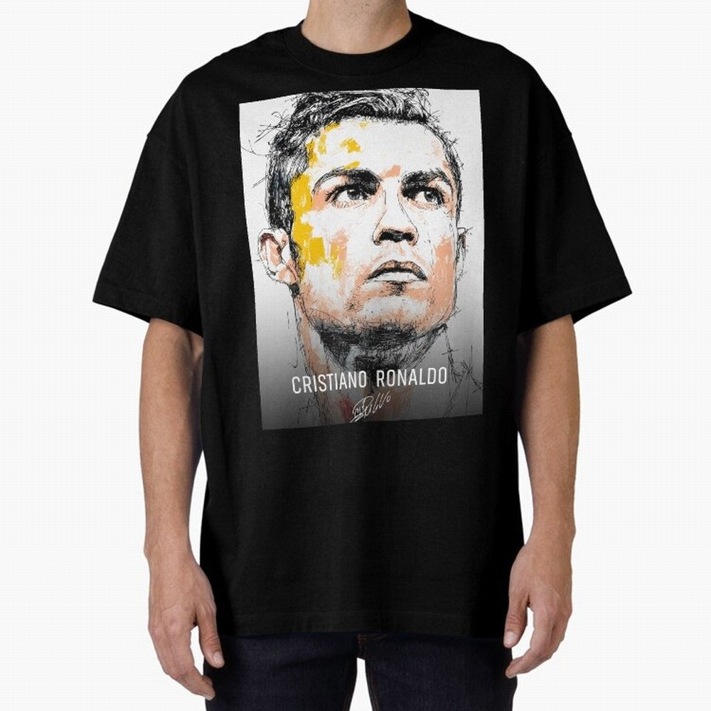 Cristiano Ronaldo Cr7 Football Soccer Player Icon Legend Power Oversized T-Shirt Follow Match Day Hype around FIFA World Cup 2026 USA Canada Mexico, Haaland, France and Portugal, Championship Spirit, Famous Goals, Roaring Crowds and International
