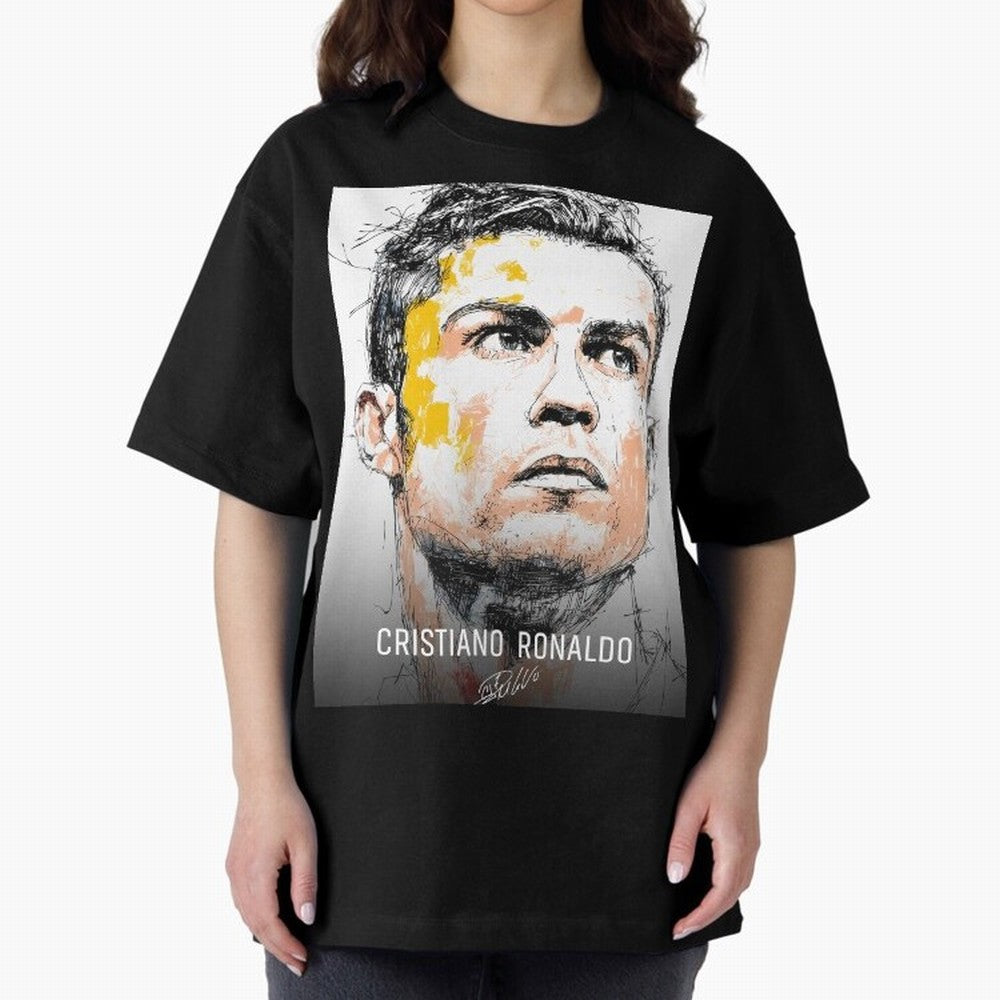 Cristiano Ronaldo Cr7 Football Soccer Player Icon Legend Power Oversized T-Shirt Follow Match Day Hype around FIFA World Cup 2026 USA Canada Mexico, Haaland, France and Portugal, Championship Spirit, Famous Goals, Roaring Crowds and International