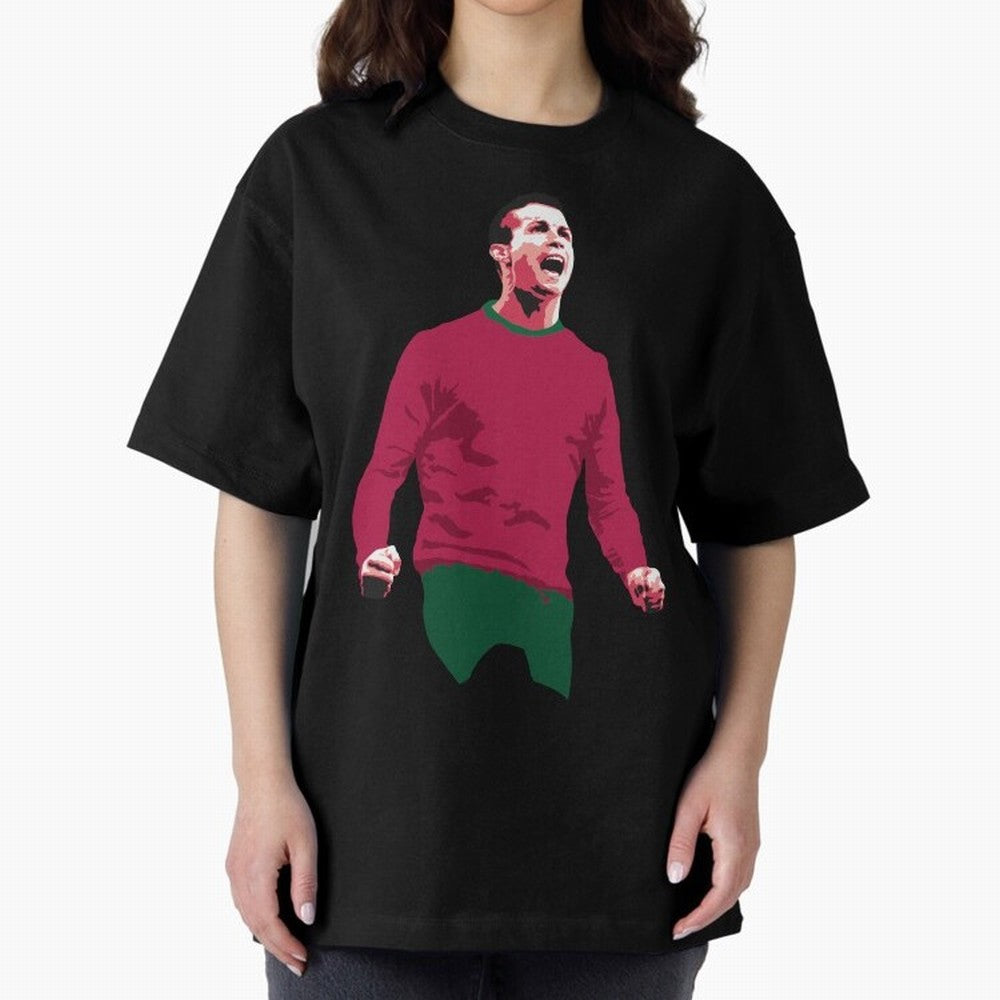 Ronaldo Oversized T-Shirt Follow the Road to Global Football Passion for FIFA World Cup 2026, with Haaland and Mbappe, England, France and Netherlands, Supporter Pride, Iconic Celebrations, Legendary Names and Global Match Day Energy; Ideal for