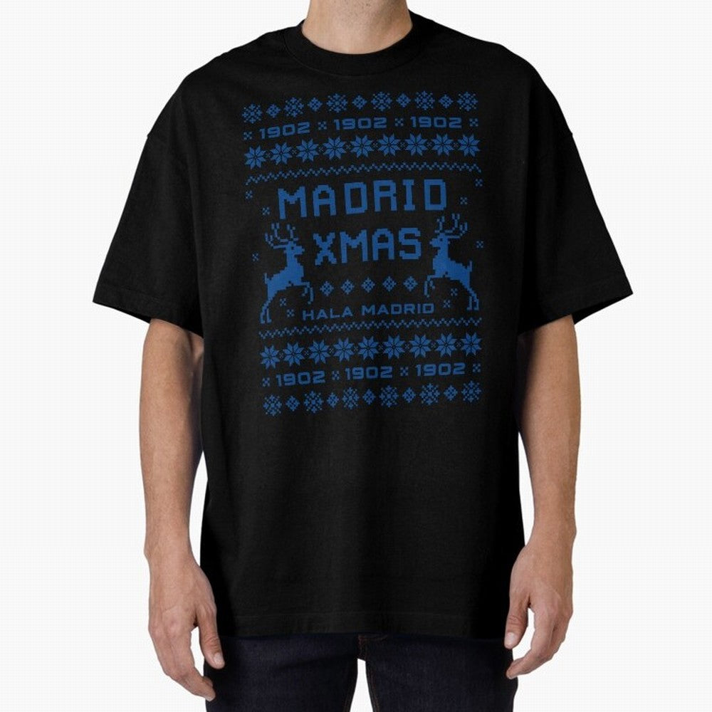 Real Madrid Christmas Oversized T-Shirt Show Love for Legendary Goals in the FIFA World Cup 2026 Journey through CR7 and Messi Highlights, Brazil, Portugal and Argentina Pride, Global Supporter Spirit, Legendary Goals, National Colors and