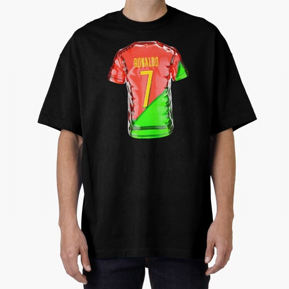 Cristiano Ronaldo Oversized T-Shirt Celebrate the Road through FIFA World Cup 2026 Filled with Messi, France and Portugal Energy, Football Festival Excitement, Trophy Ambitions, Country Rivalries and Star Player Buzz; Ideal for Football Dads,