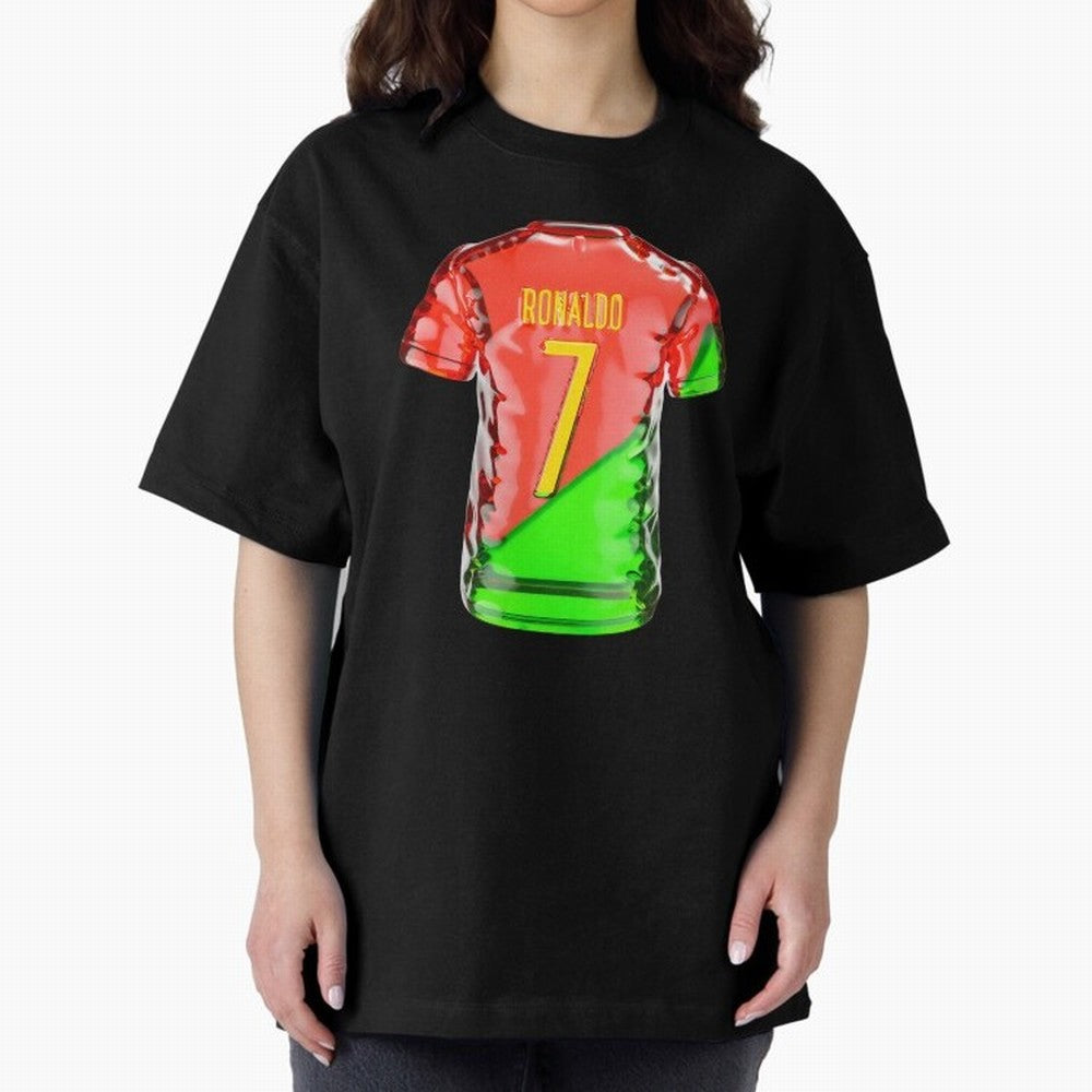 Cristiano Ronaldo Oversized T-Shirt Celebrate the Road through FIFA World Cup 2026 Filled with Messi, France and Portugal Energy, Football Festival Excitement, Trophy Ambitions, Country Rivalries and Star Player Buzz; Ideal for Football Dads,